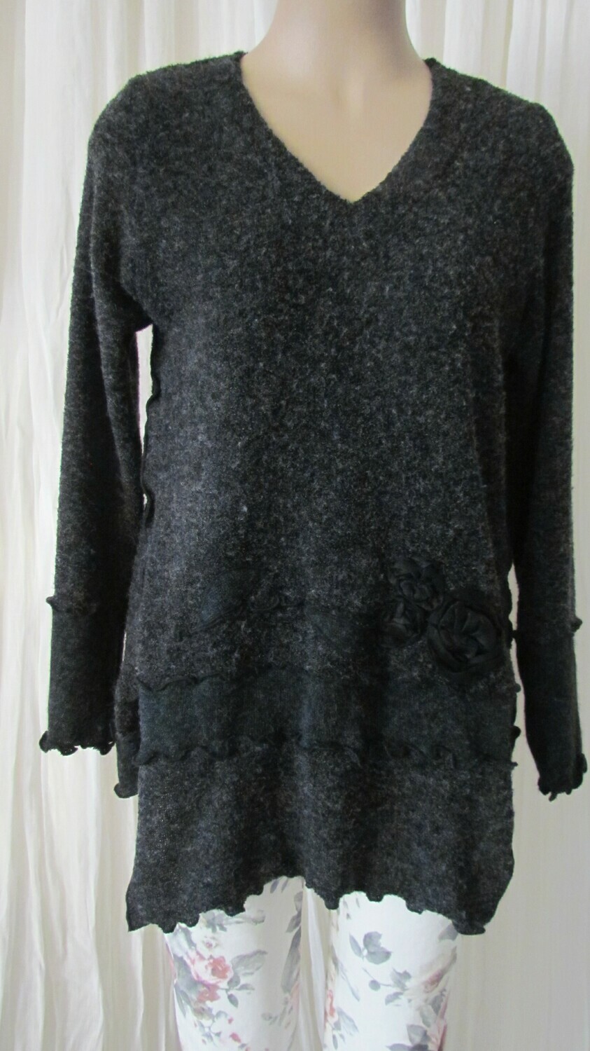 Charcoal Angora Top