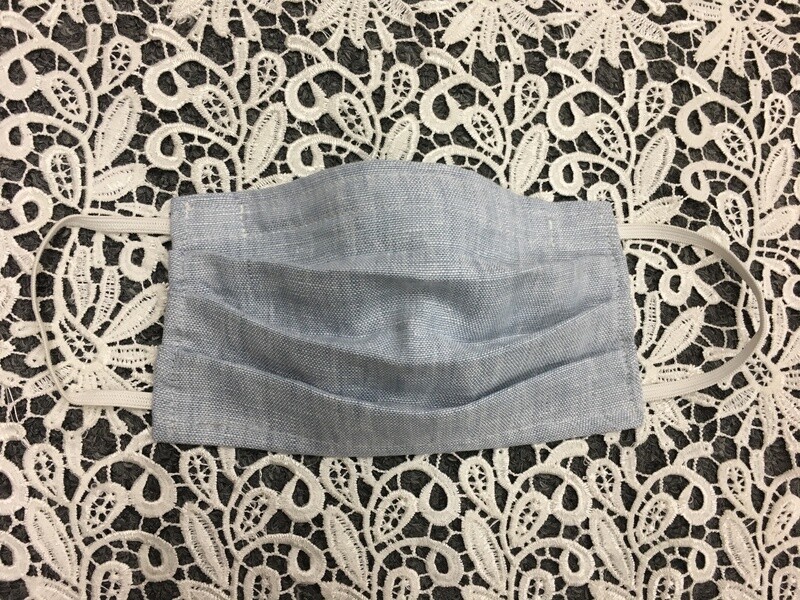 Blue Linen Mask