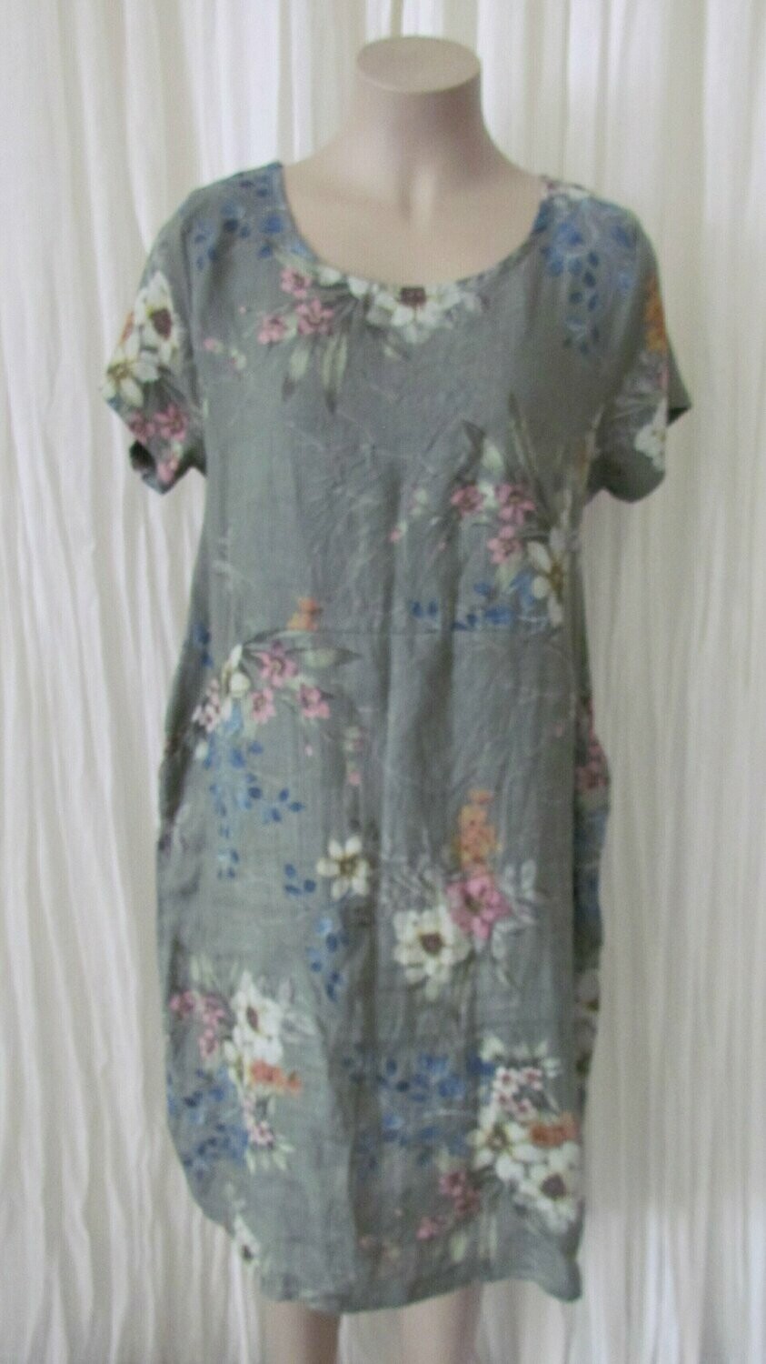 Khaki Soft Linen Dress
