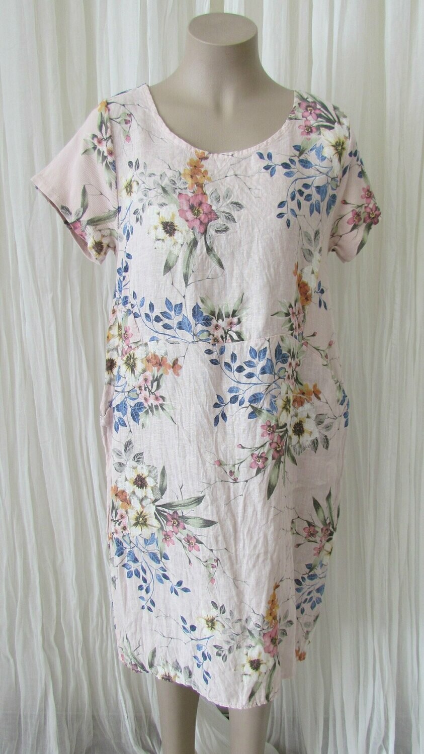 Pink Soft Linen Dress