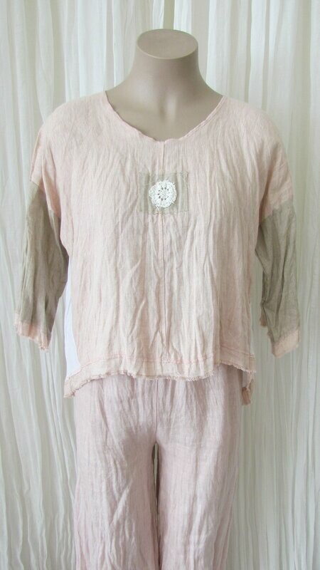 Blush Linen Mix Top