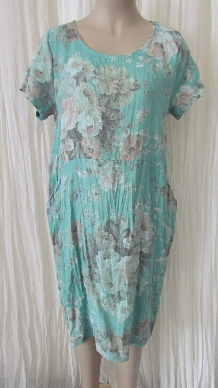 Ocean Blue Soft Linen Dress