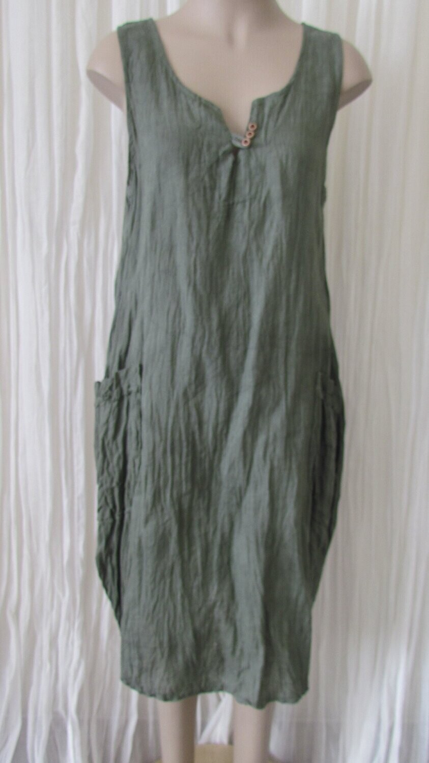 Khaki Linen Dress