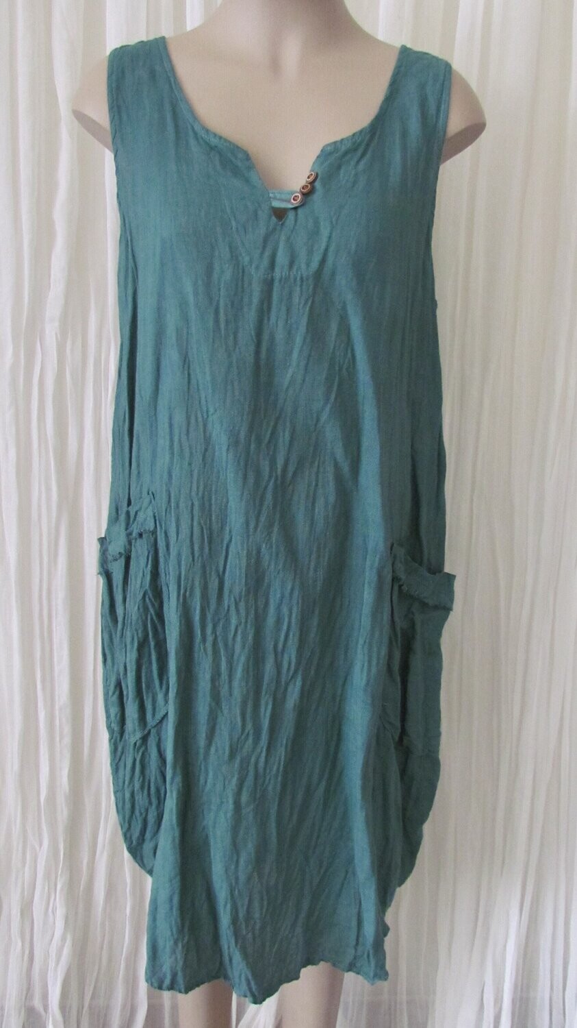 Ocean Blue Linen Dress