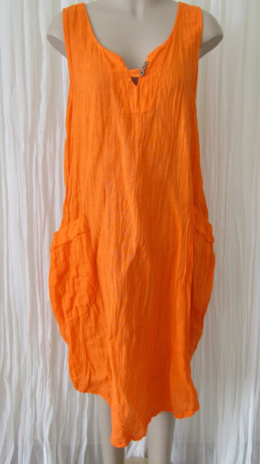 Orange Linen Dress