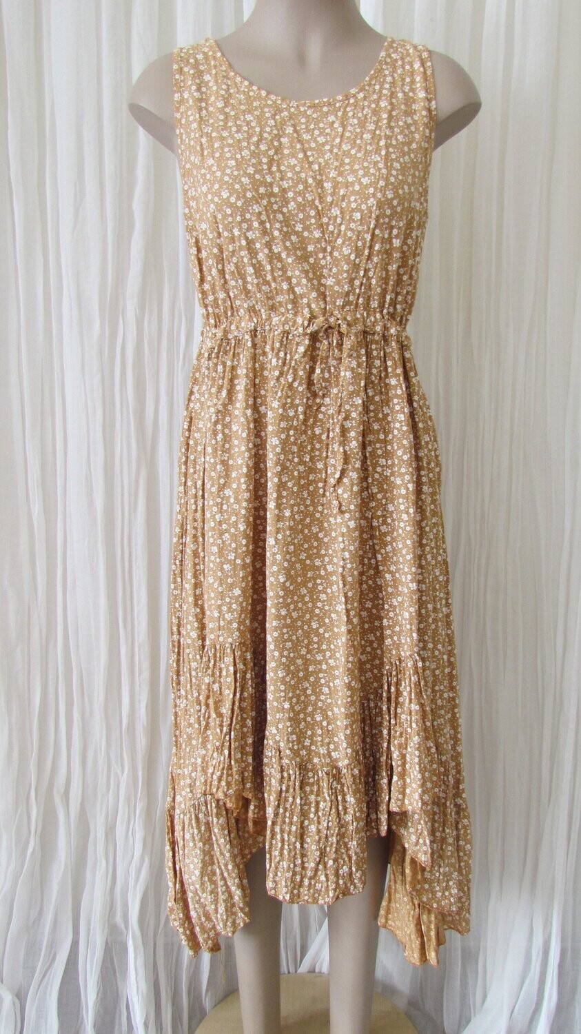 Mocha Floral Ruffle Dress