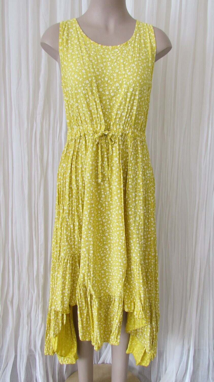 Yellow Floral Ruffle Dress