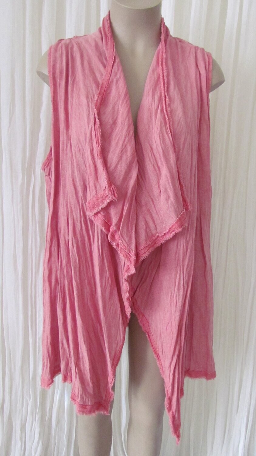 Sugar Poppy Sleeveless Linen Jacket
