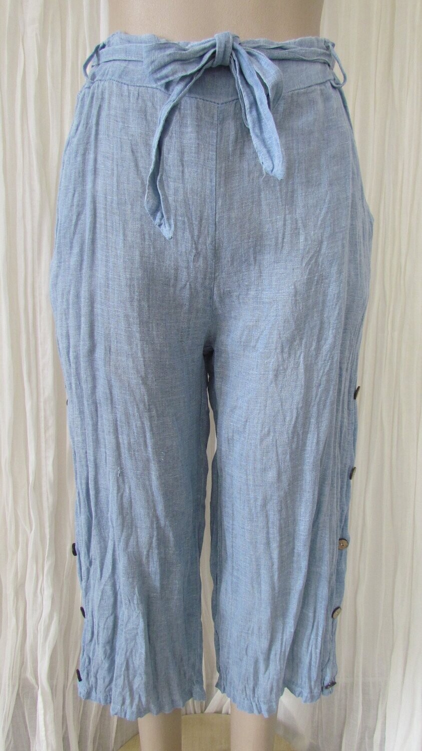 Denim Vintage Wash Linen Pants