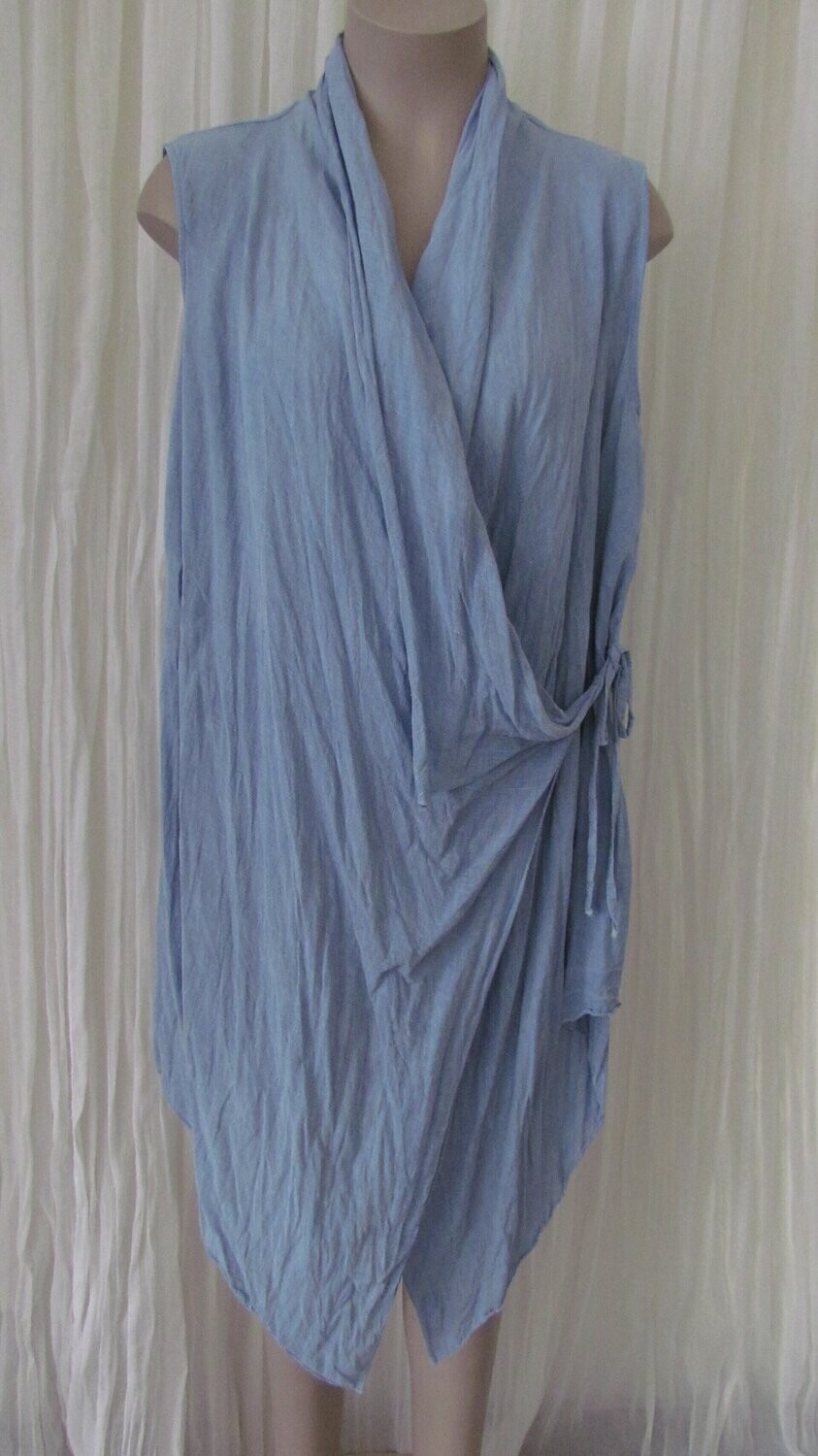 Denim Wrap Tunic Top