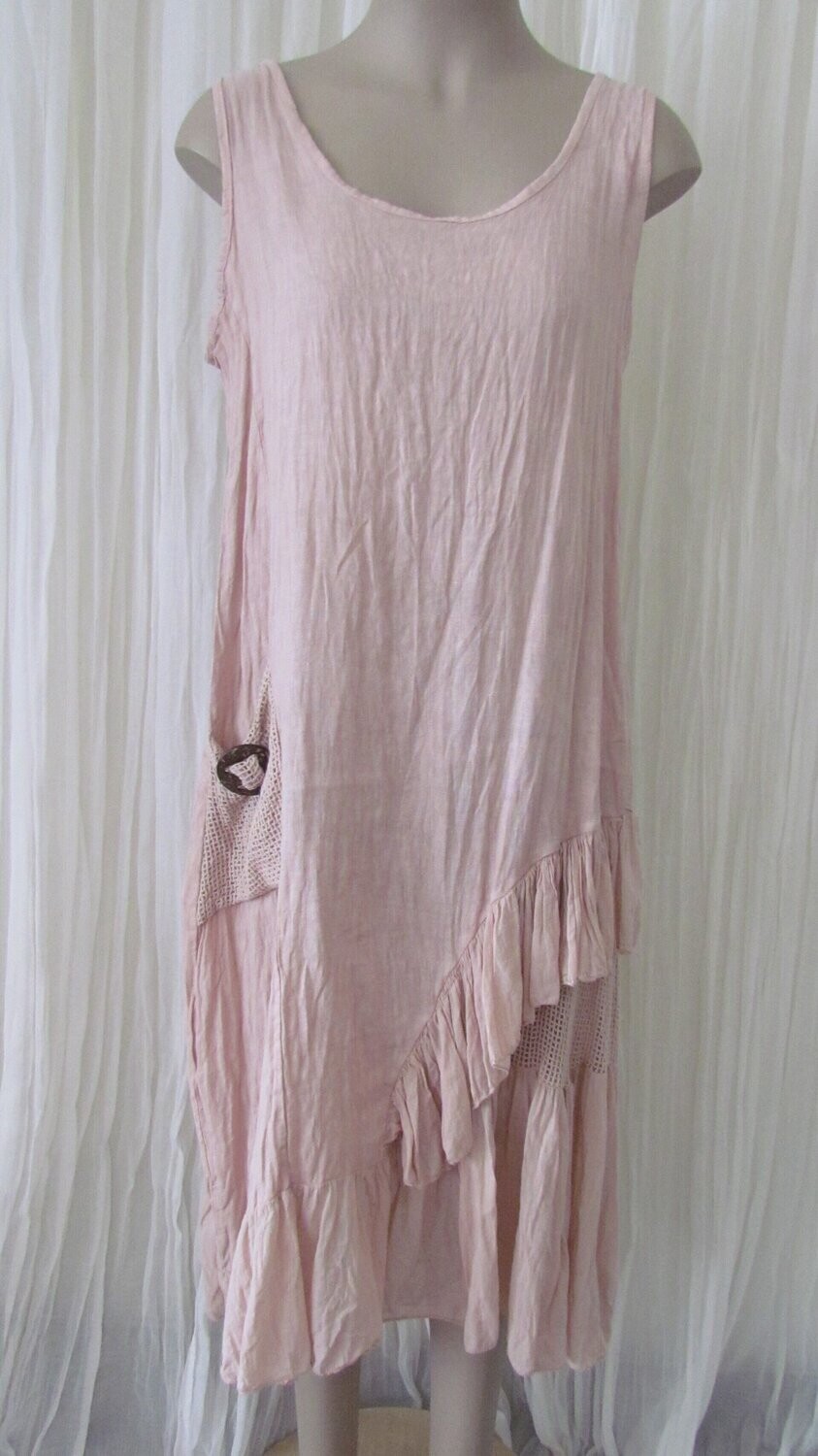 Blush Sleeveless Linen Dress