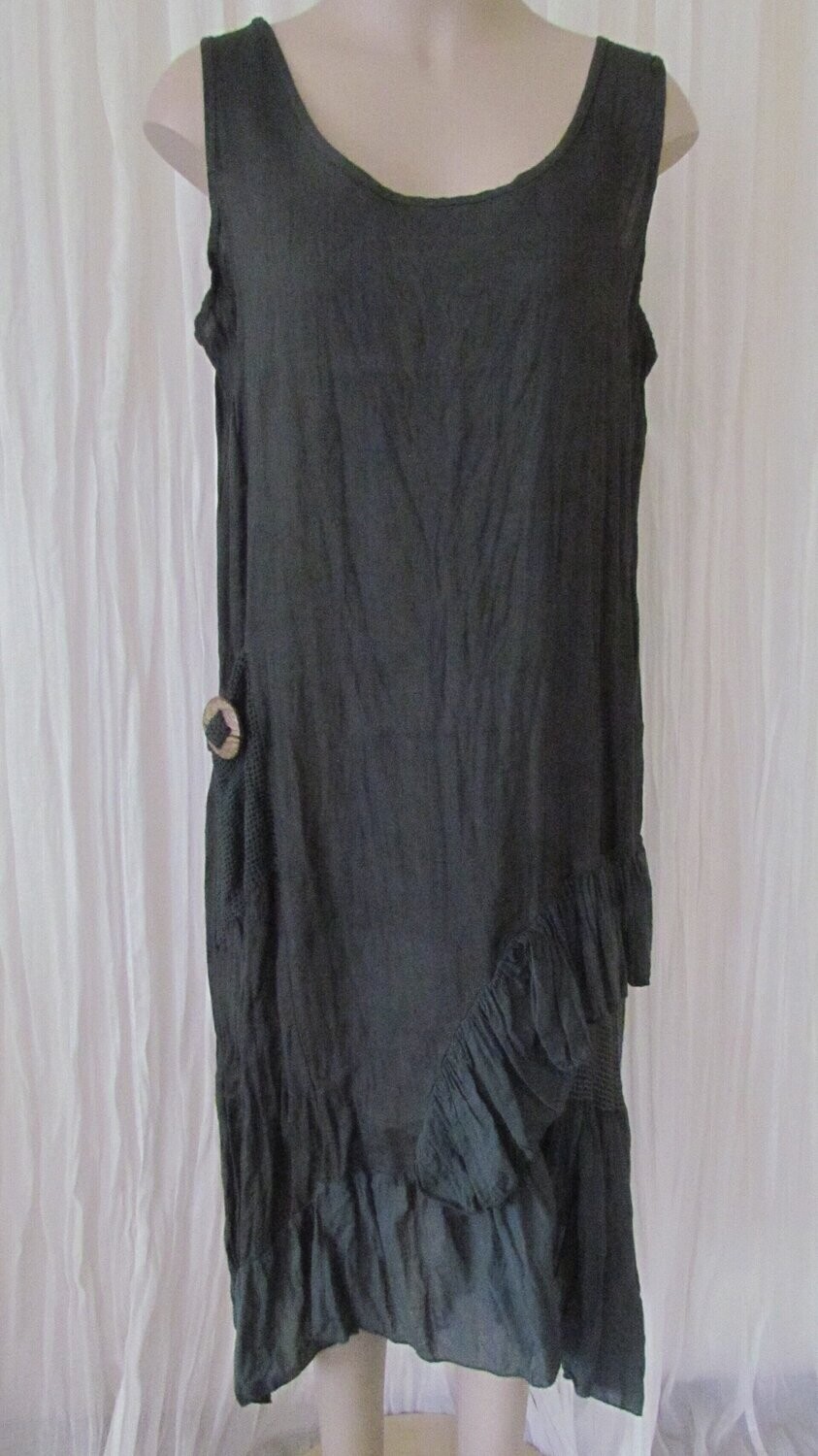 Charcoal Sleeveless Linen Dress