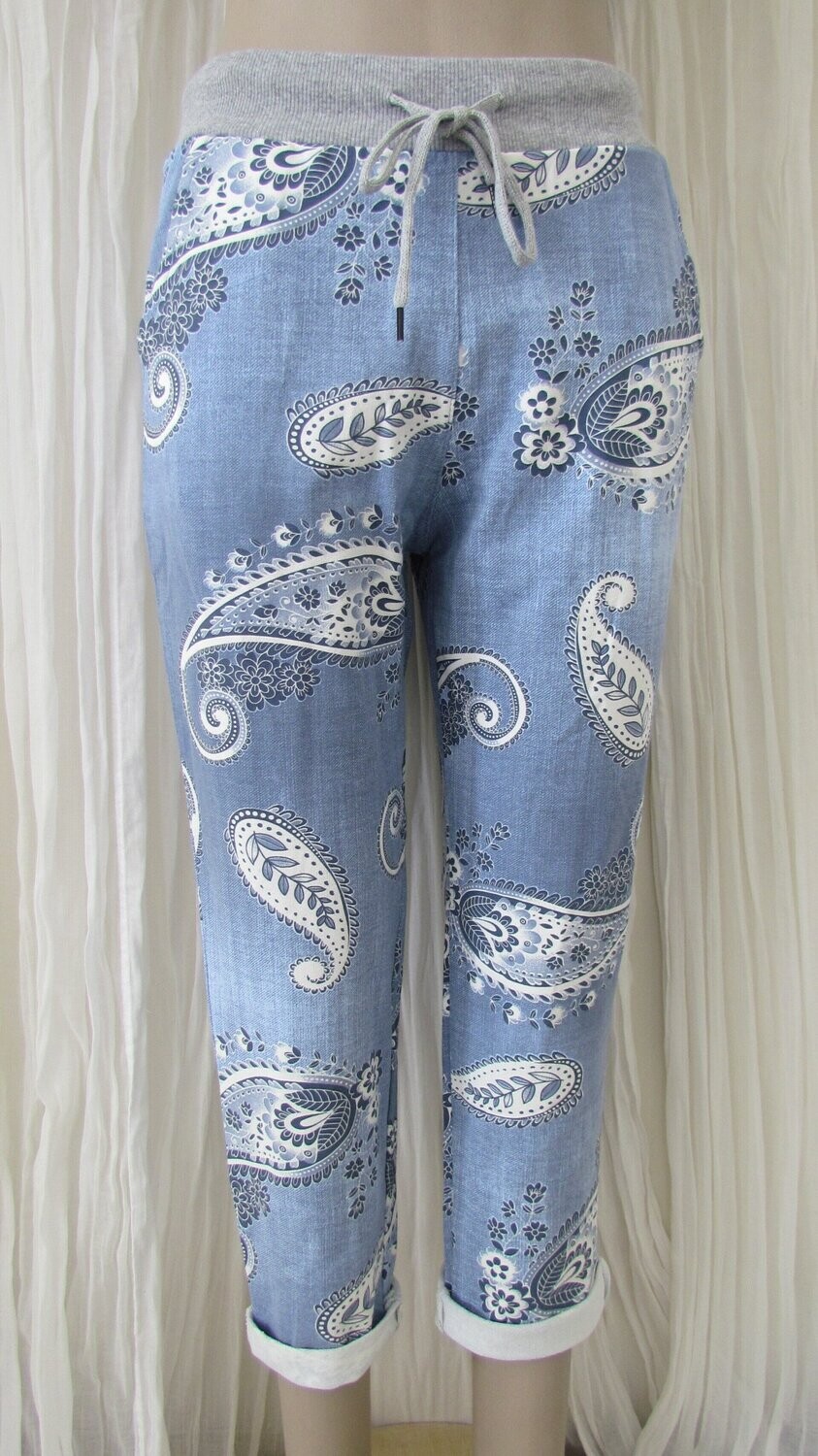 Light Paisley Cotton Pants