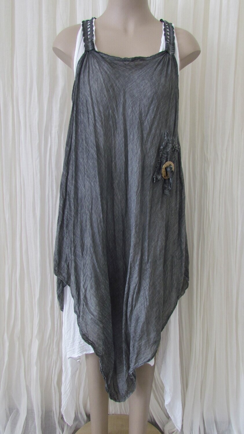 Charcoal Sleeveless Cotton Dress