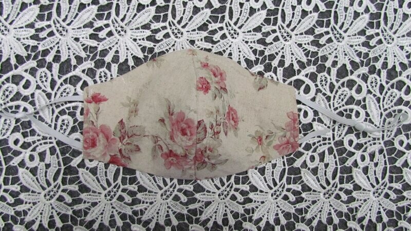 Natural Pink Rose Vintage Mask