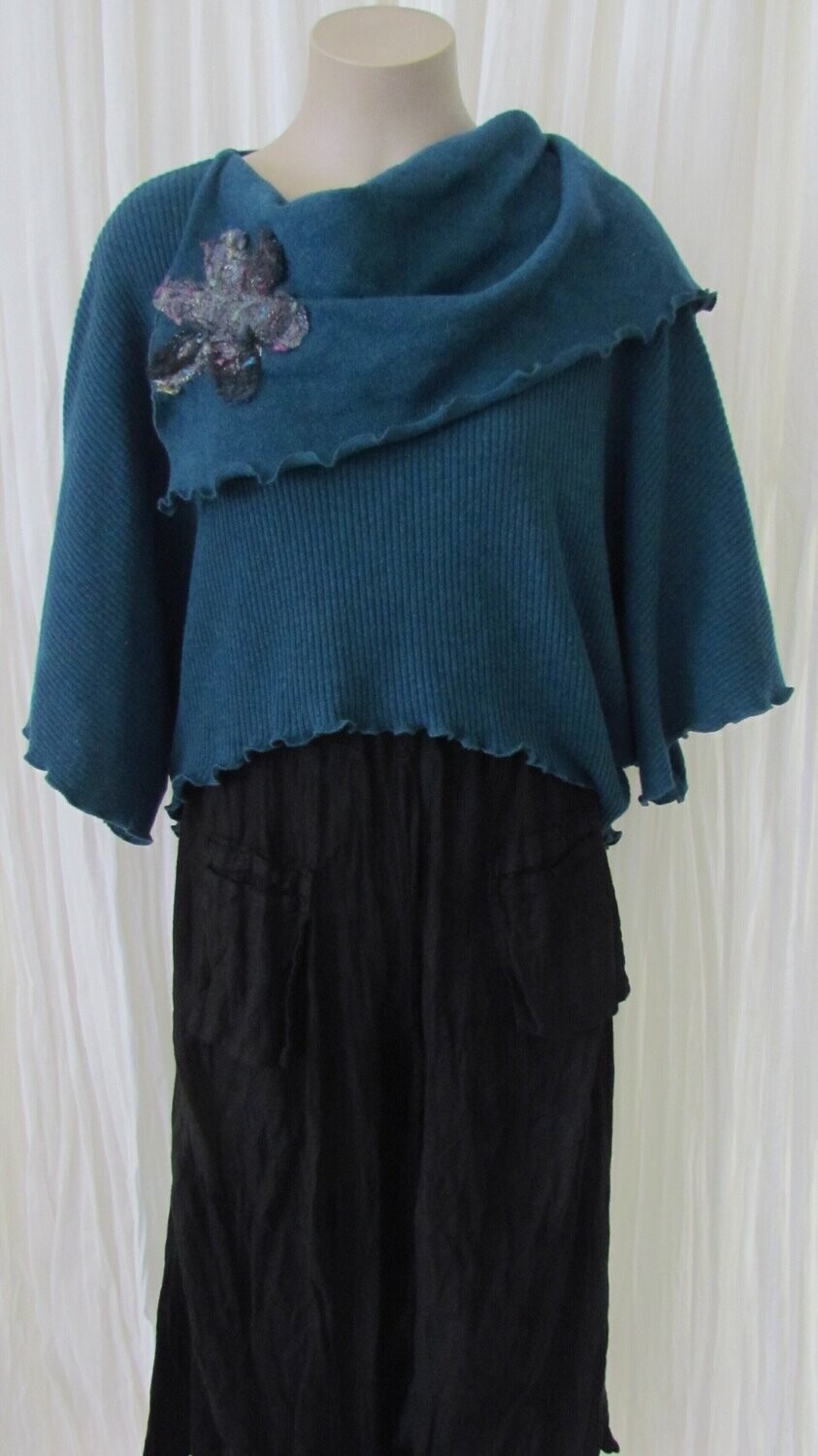Teal Wool Cape