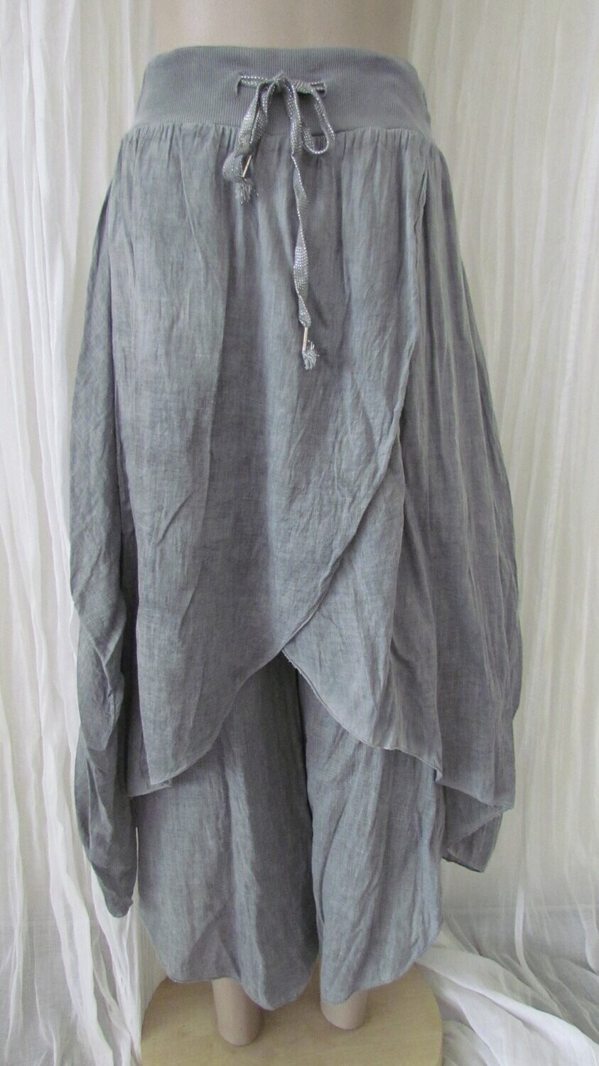 Silver Linen Double Layered Pant