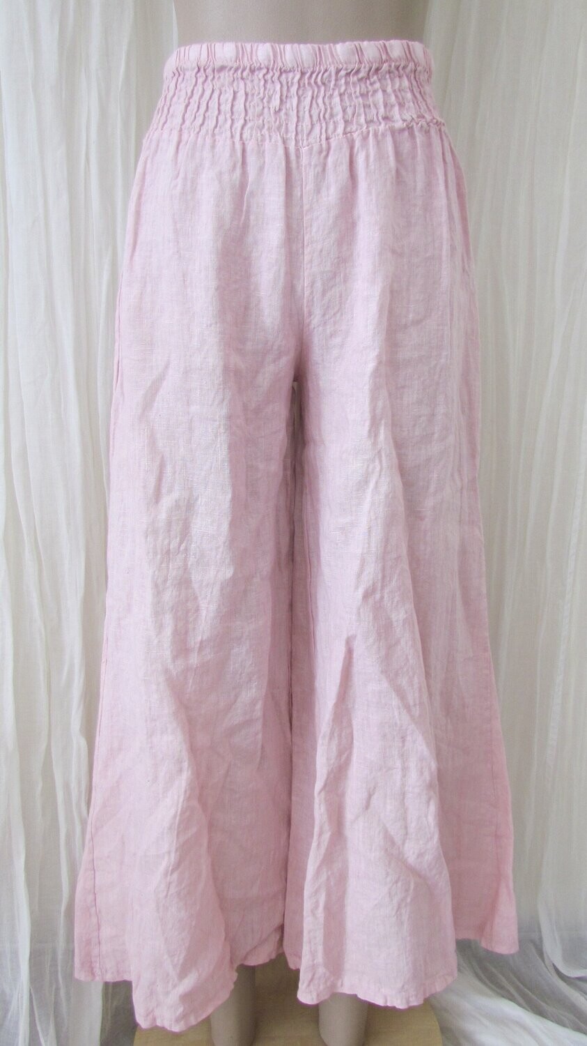 Blush Linen Wide Leg Pant