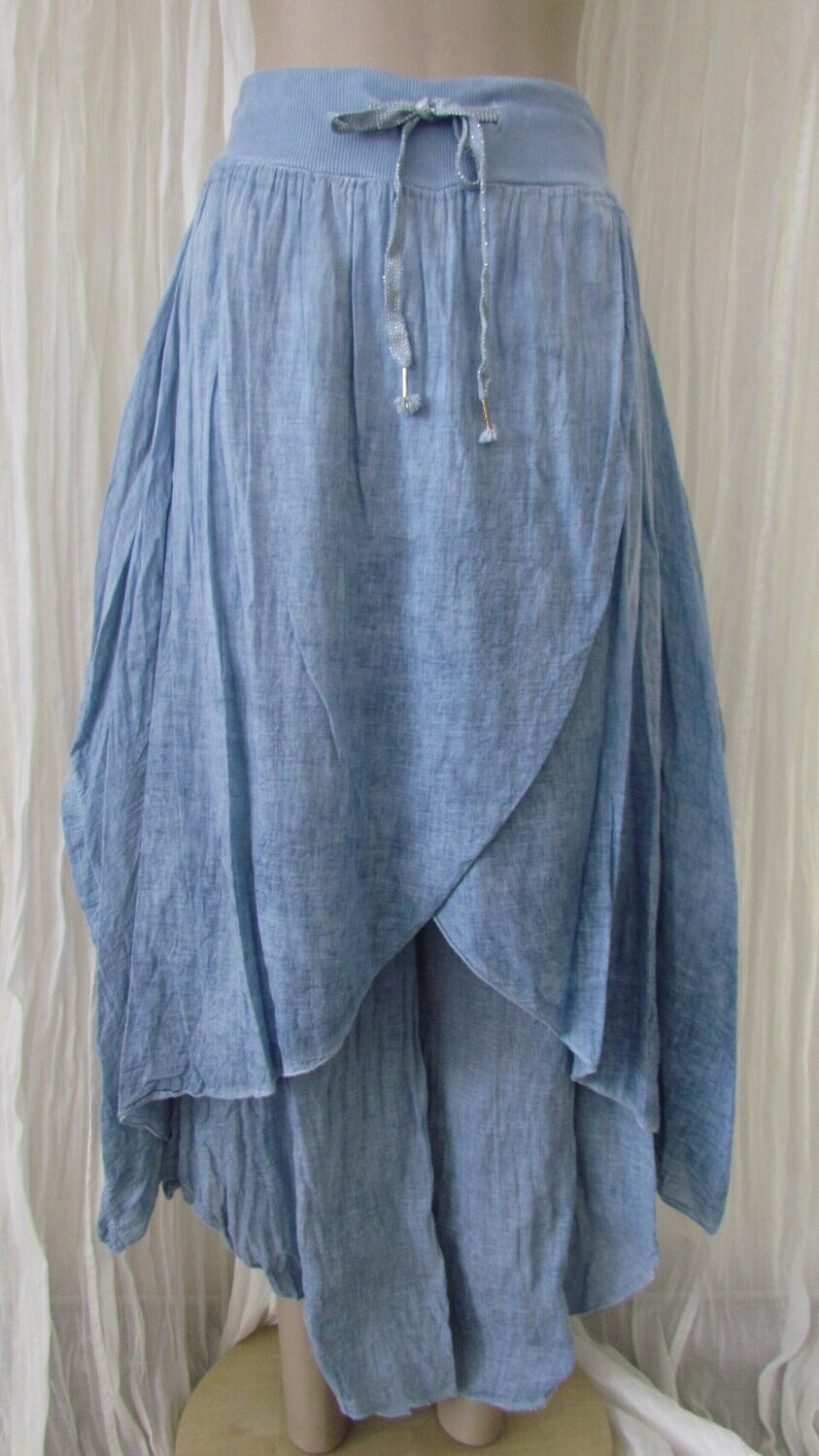 Denim Linen Double Layered Pant