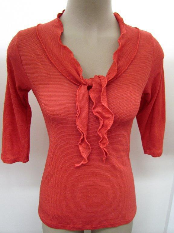 Orange merino tie top