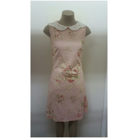 ​Pink floral vintage cotton lined dress