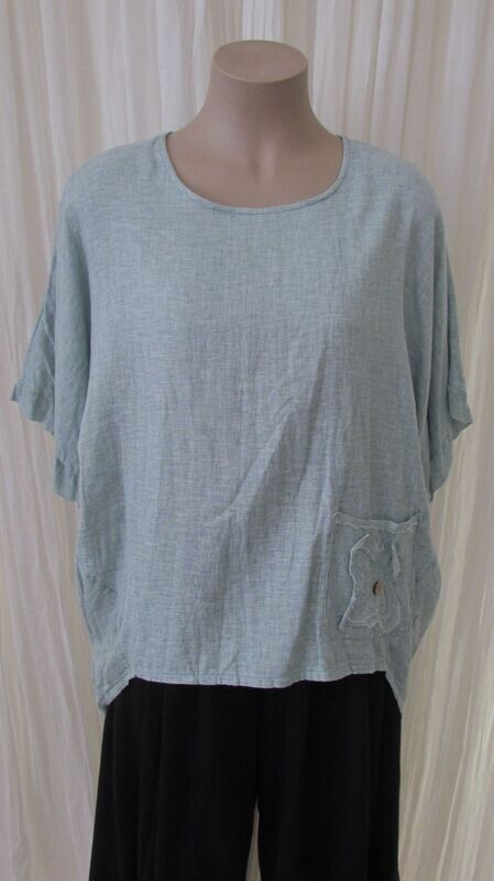 Sage Linen Hi Lo Top