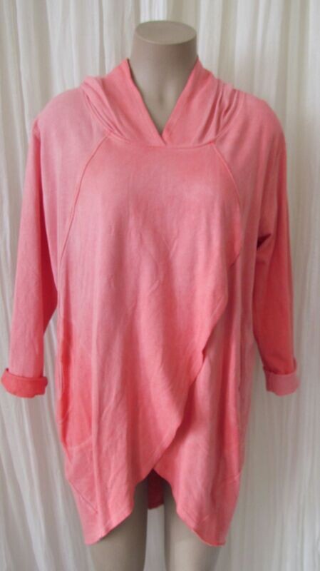 Coral Tulip Wrap Hooded Top