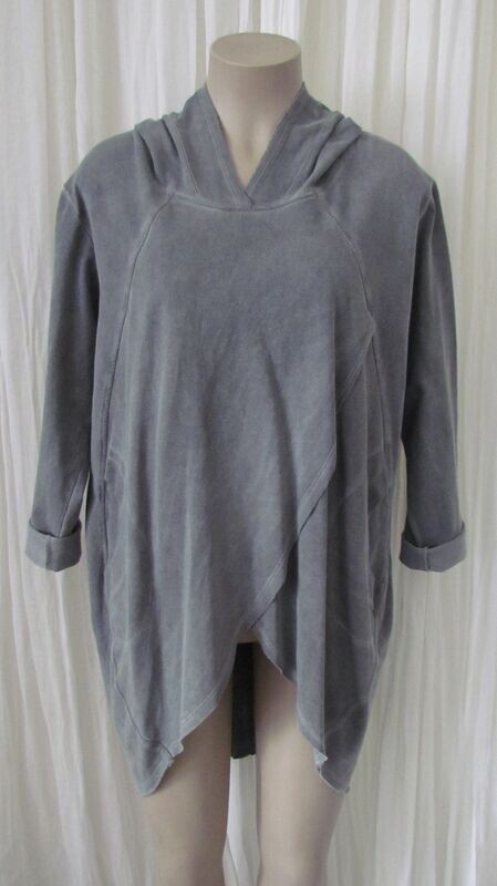 Charcoal Tulip Wrap Hooded Top