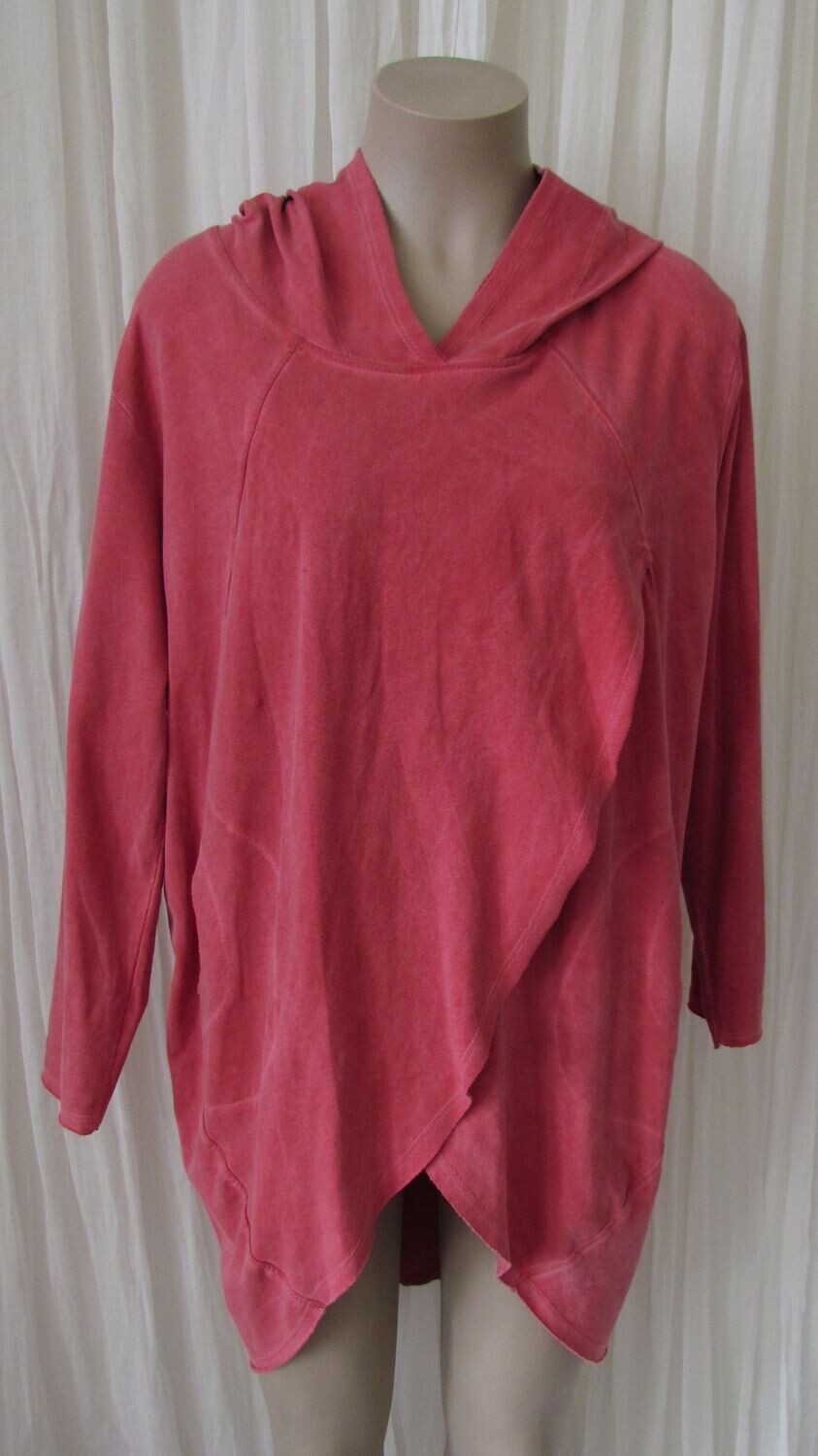 Raspberry Tulip Wrap Hooded Top