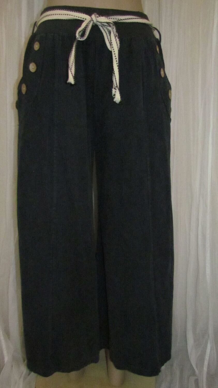 Charcoal Cord Culottes