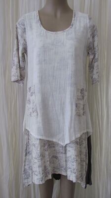 Grape Linen Layered Dress