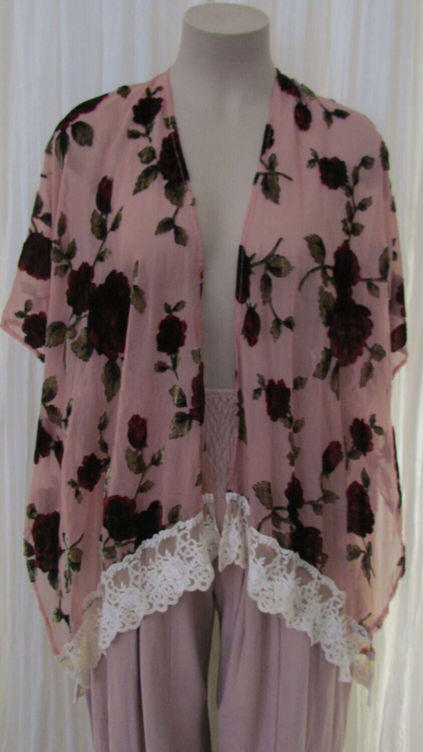 Pink Velvet Burnout Jacket