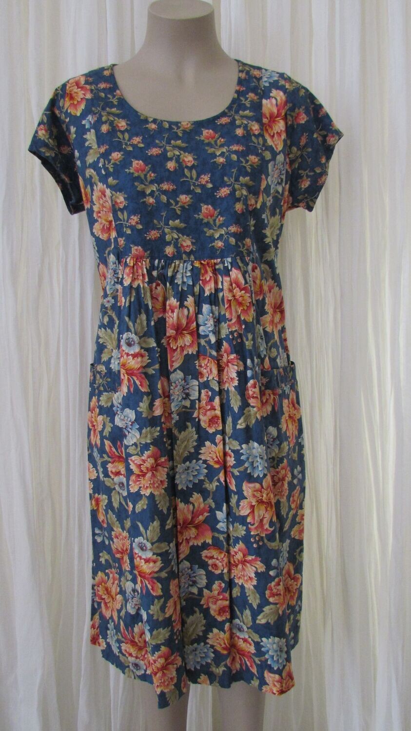 Danish Blue Vintage Floral Dress