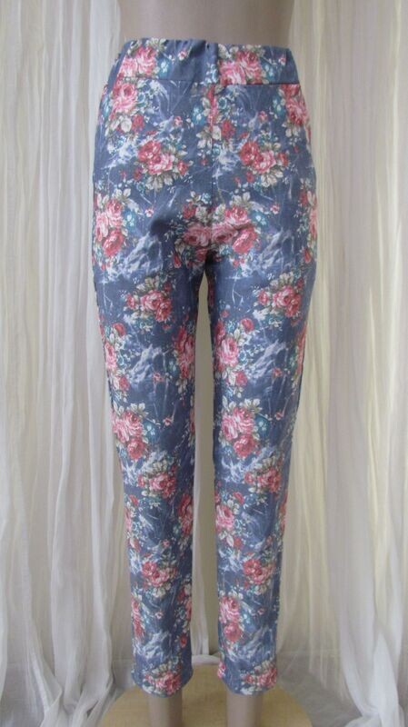 Denim Floral Pants