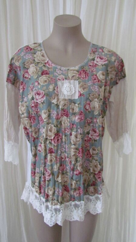 Duckegg Vintage Floral Linen Hi Lo top