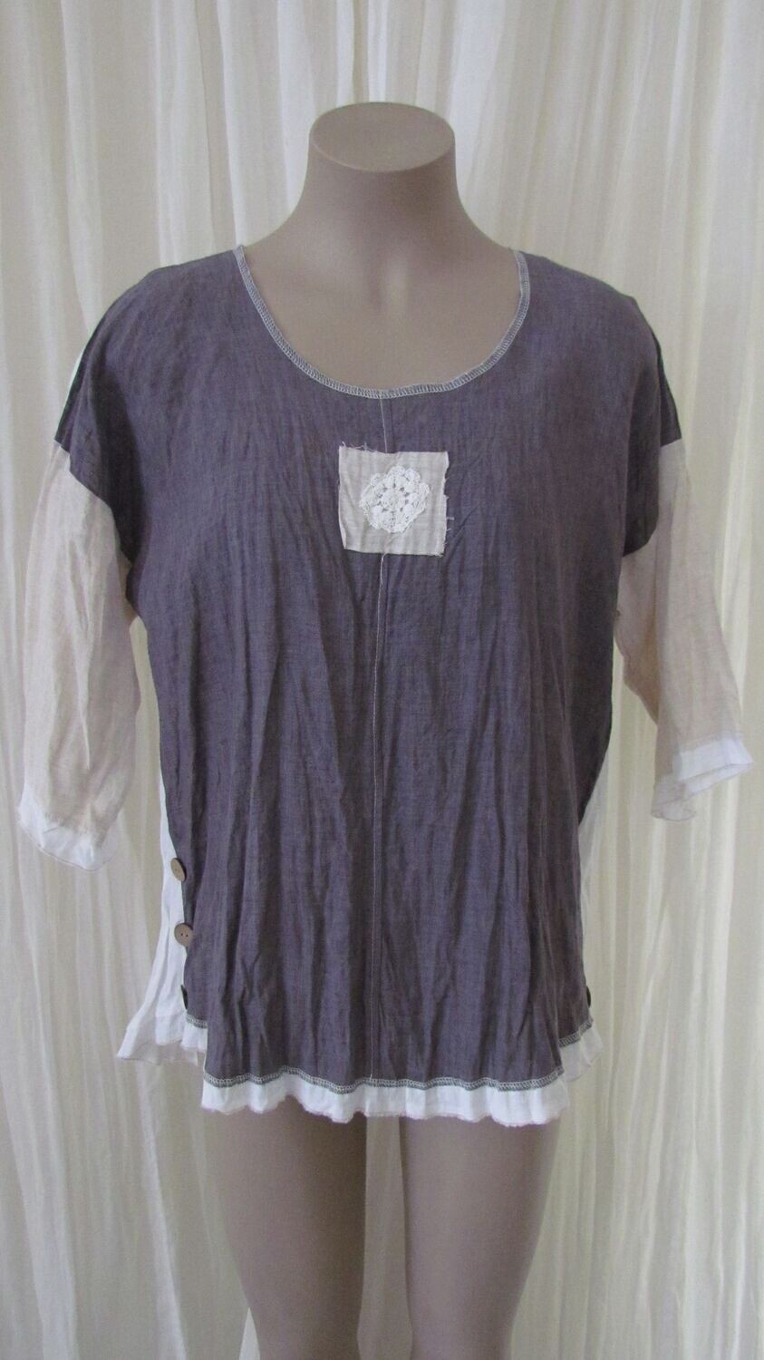 Grape Linen Mix Hi Lo Top