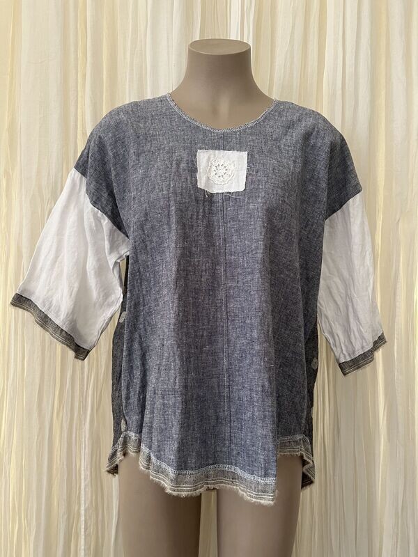 Denim Spot Hi Lo Top
