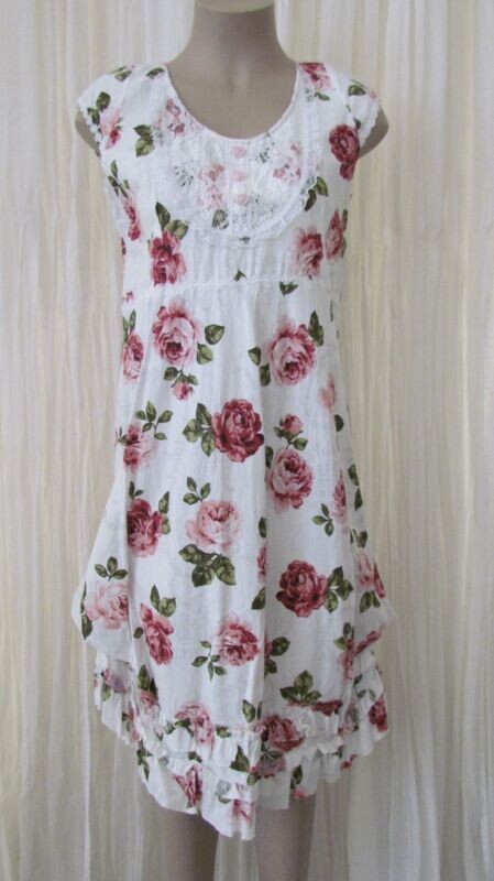 White Pink Floral Dress