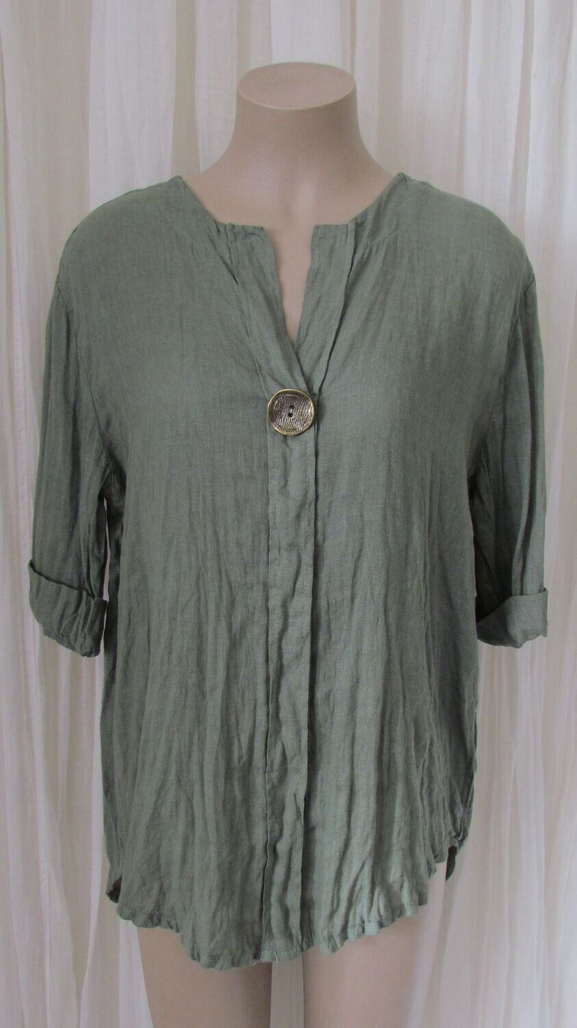 Khaki Linen hi lo Top