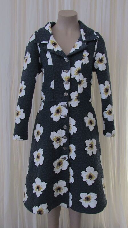 Navy Daisy Cotton Stretch Quilted Jacket