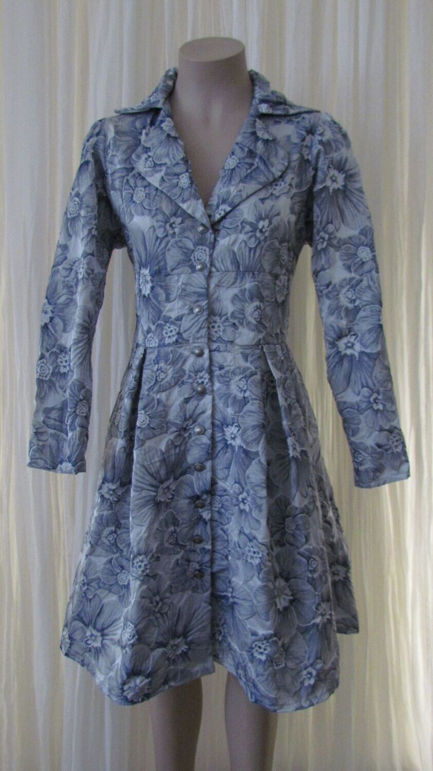 Blue/Silver Floral Dress Coat
