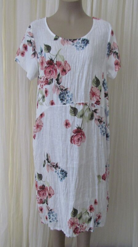 White Floral Linen Dress