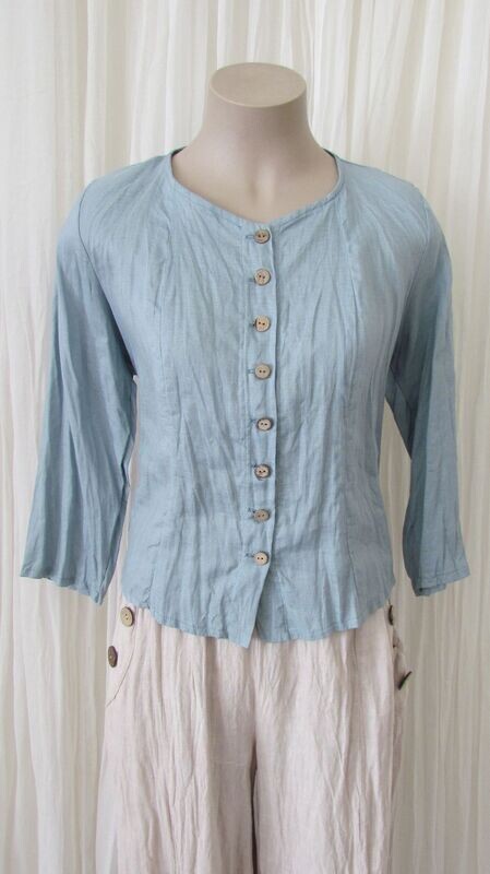 Blue Linen Top