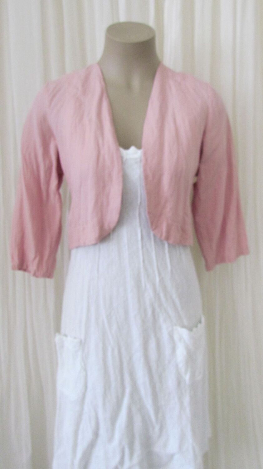 Pink Bolero Linen Jacket