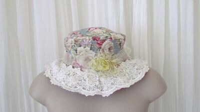 Duckegg Vintage Floral Linen Sun Hat
