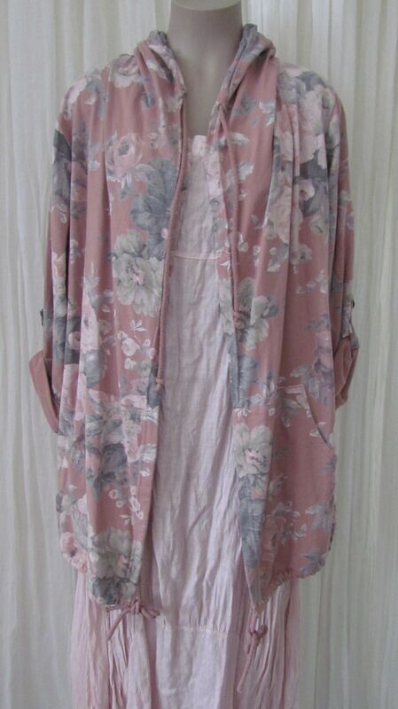 Pink floral hooded draw string jacket Pink floral hooded draw string jacket