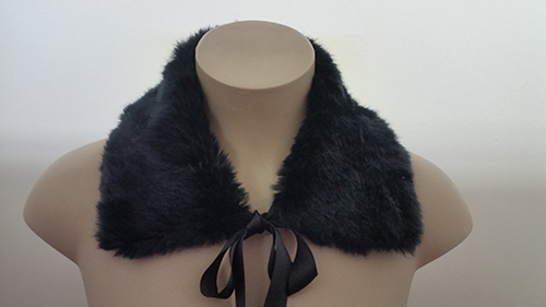 Black Fur Collar Tie