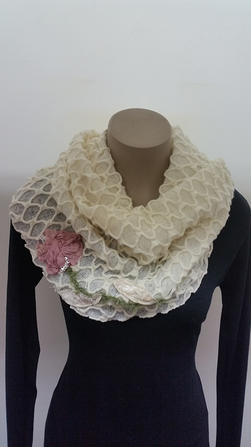 ivory wool  snood wool