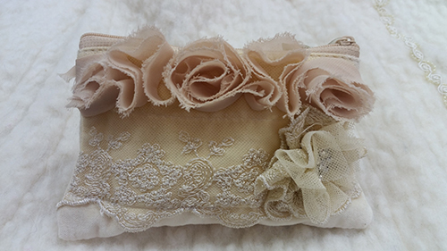​cream velvet purse