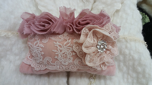 pink velvet purse